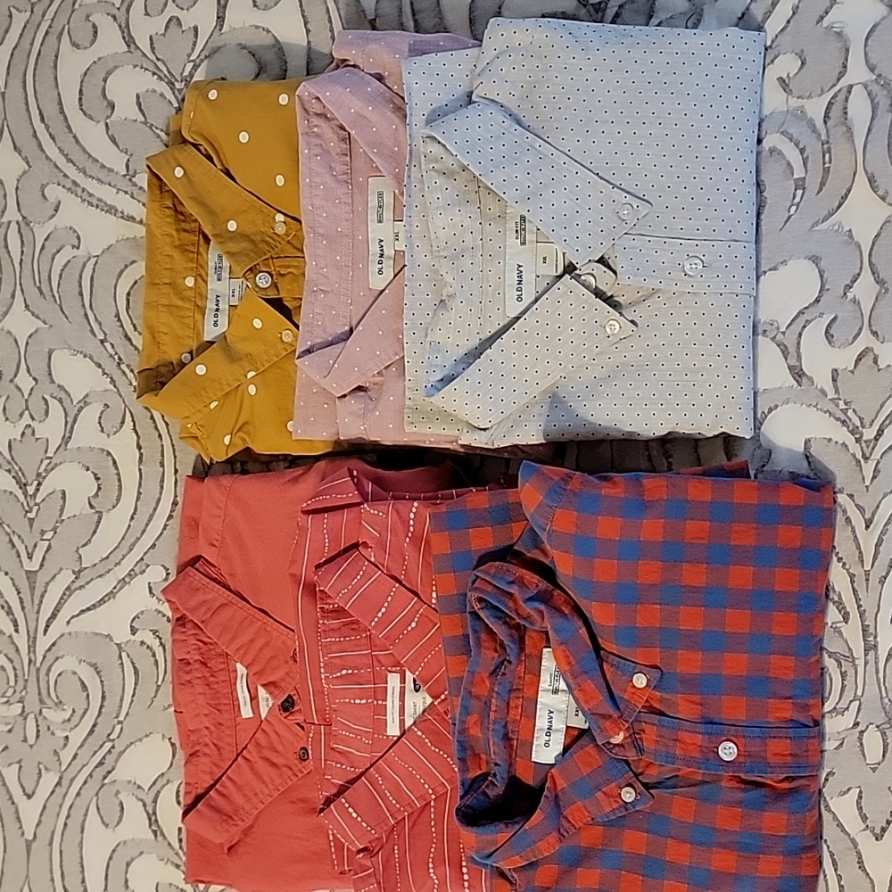 6 short sleeve button up shirts XXL
